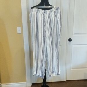 Briggs New York Striped Pants - White and Black